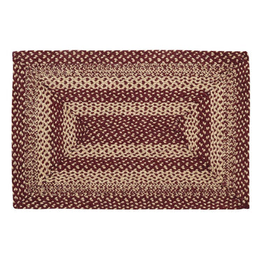 Burgundy Tan Jute Braided Rug Rect 24